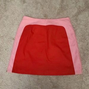 Boden wool blend red and pink skirt